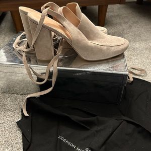 Sigerson Morrison suede wrap ankle shoe